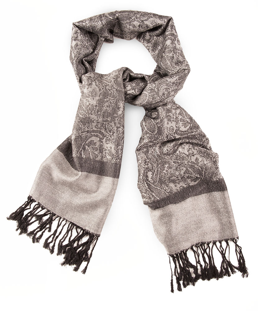 Black Paisley Pashmina Scarf