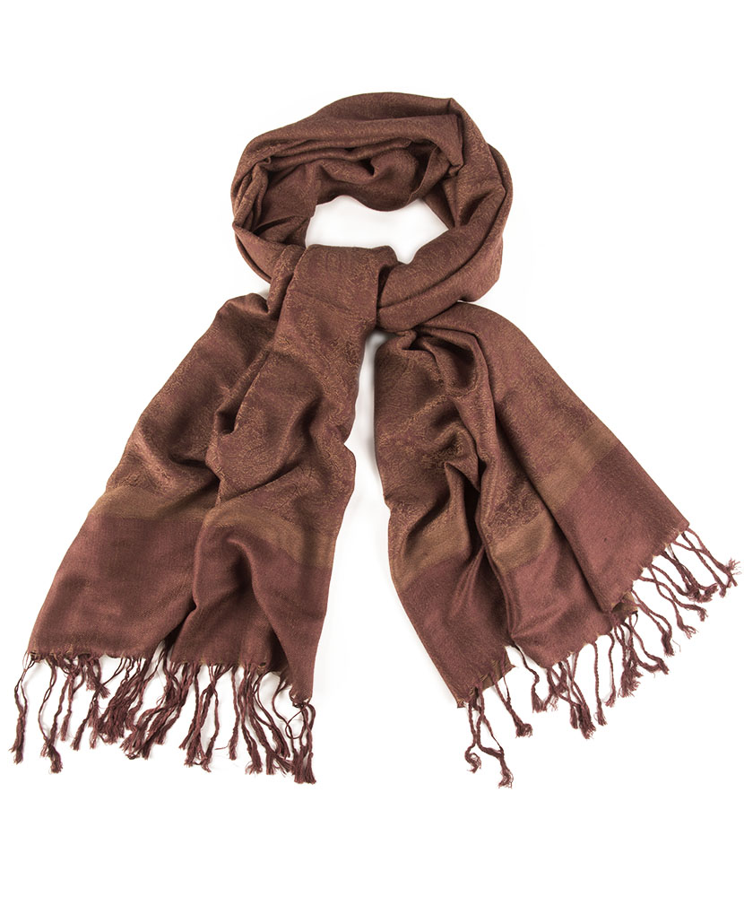 Brown Paisley Pashmina Scarf