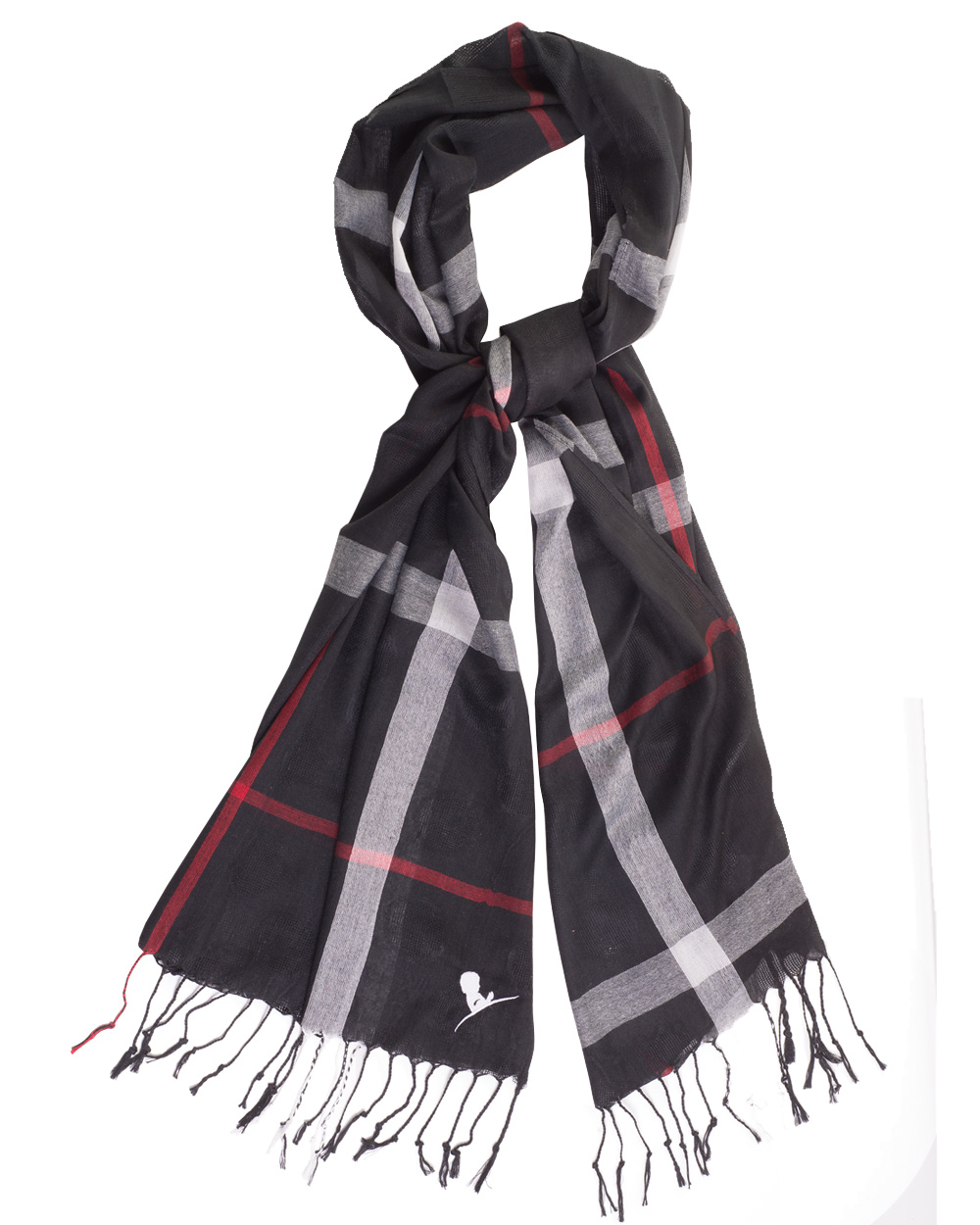 St. Jude Black Plaid Scarf