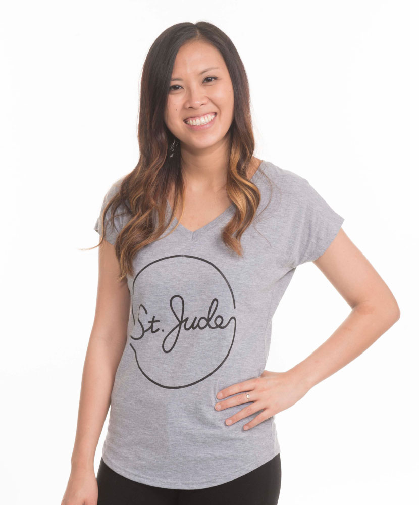 Circle Script V-Neck T-shirt