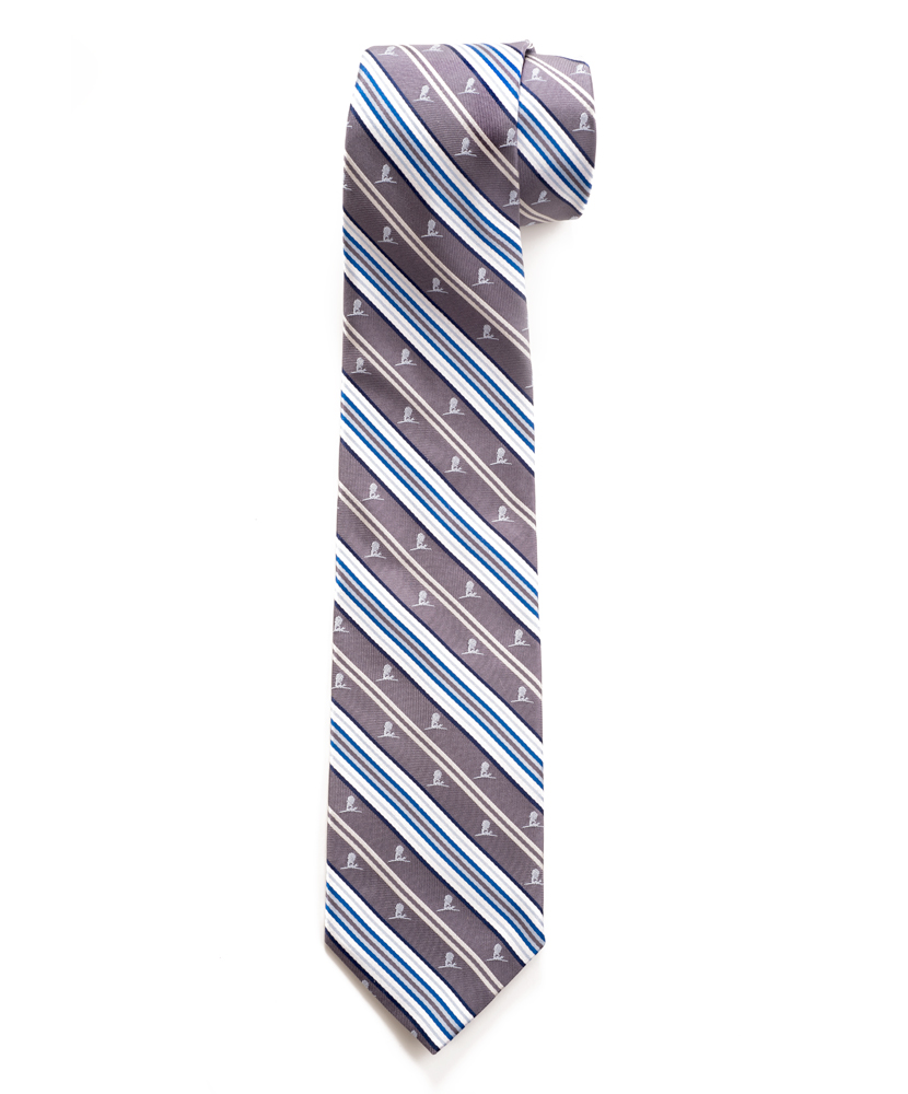 Brooks Brothers Stripe Tie - Grey