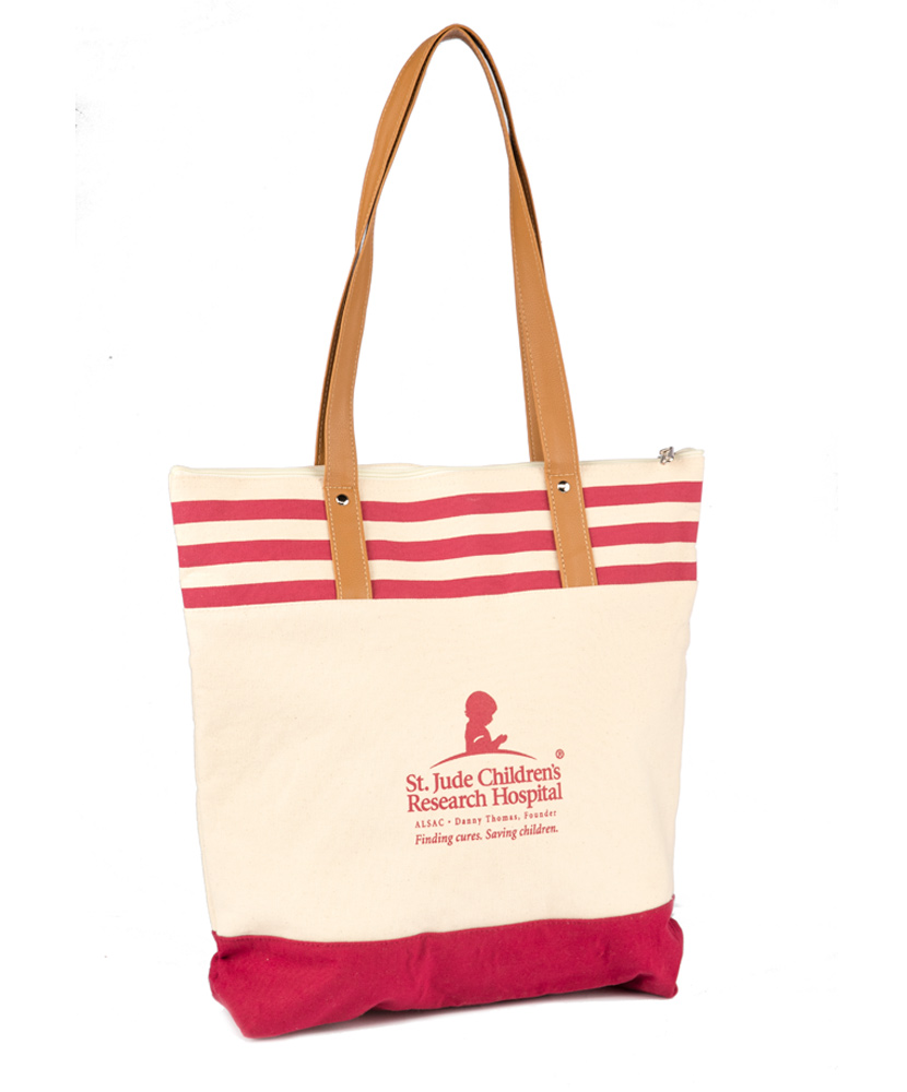Striped Canvas Boat Tote