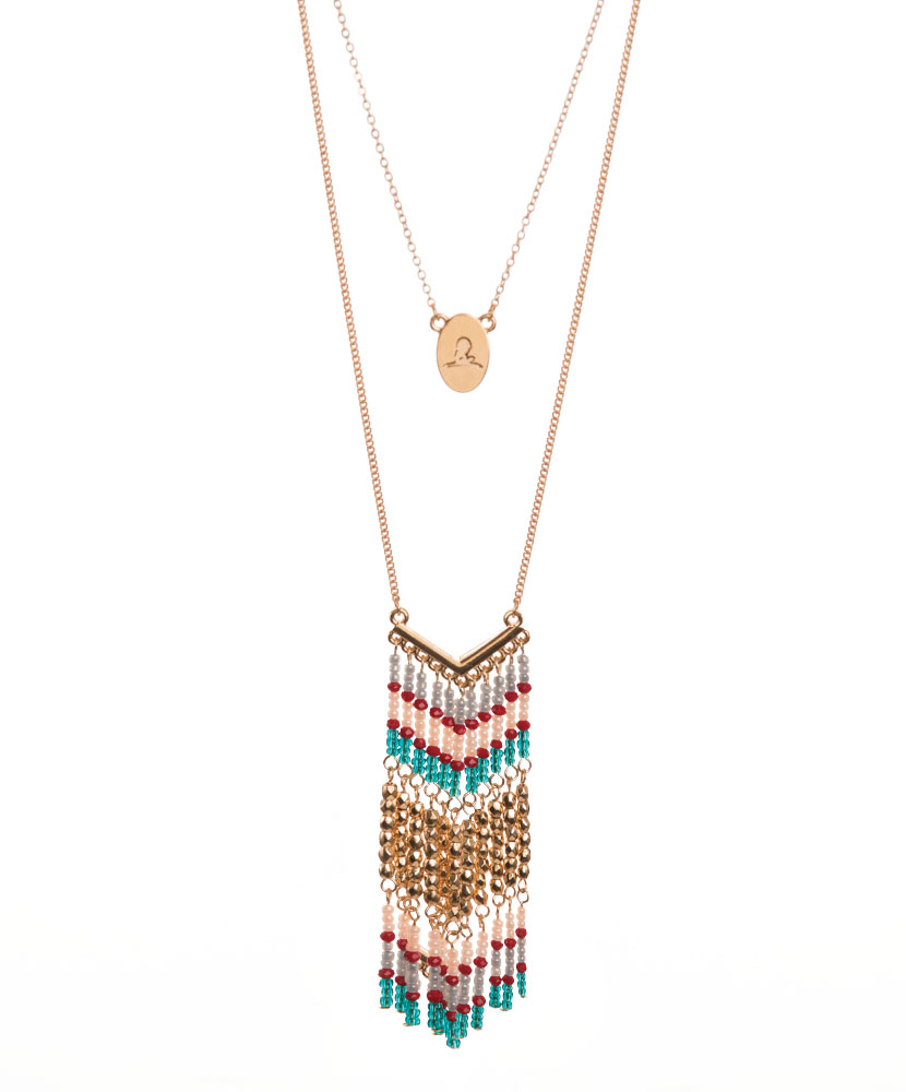 Chevron Bead Layered Necklace