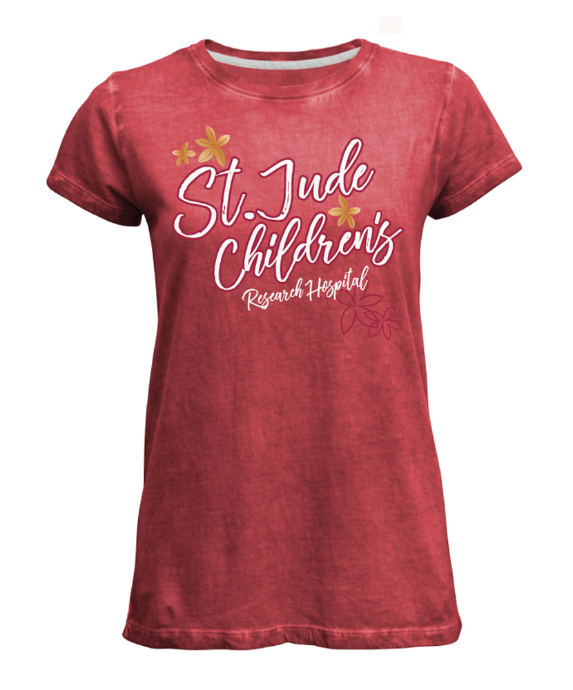 Ladies' Red Floral Floil Tee
