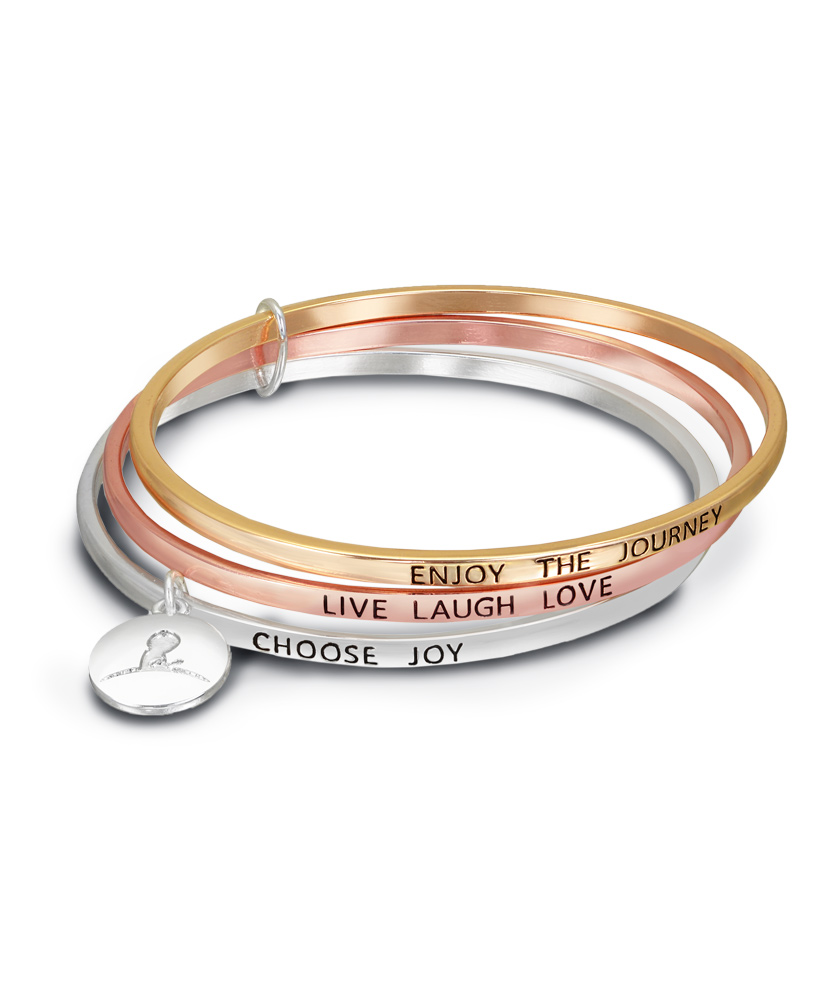 Inspirational Linked Bangle Bracelet