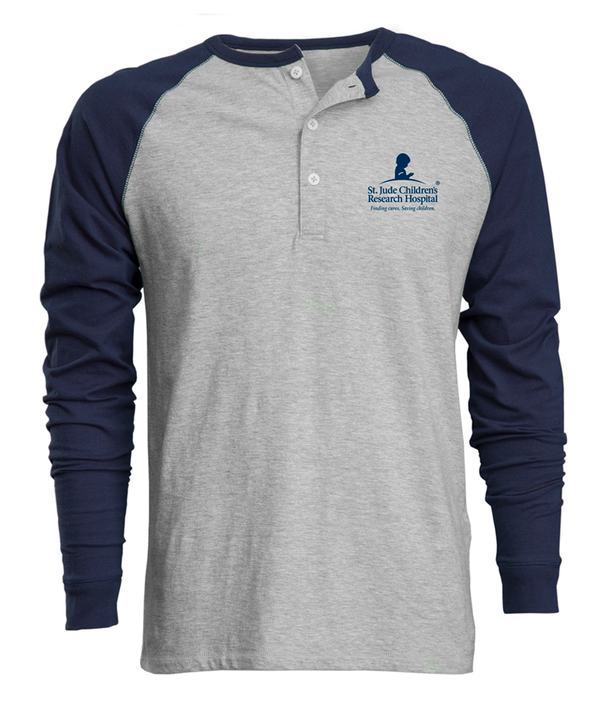 Men's Baseball Henley Tee - Navy